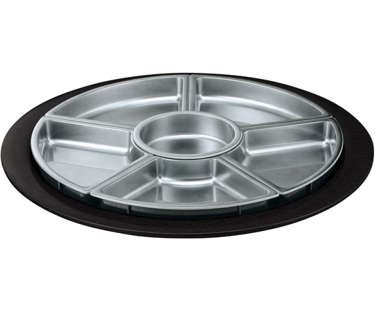 福井クラフト 尺7 回転盛皿 黒シャンパンGアクア仕切付 50028960 1個（ご注文単位1個）【直送品】