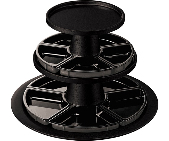 福井クラフト 尺7 オードブルタワー3段黒(黒塗仕切付) 50028975 1個（ご注文単位1個）【直送品】