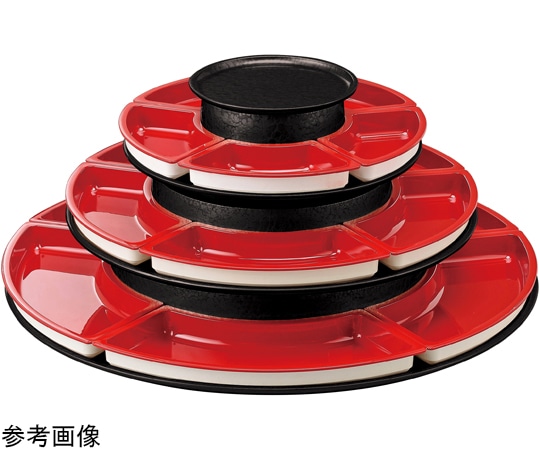 福井クラフト 尺6 オードブル富士 3段黒赤二度塗仕切付 50028995 1個（ご注文単位1個）【直送品】