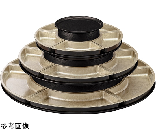 福井クラフト 2尺 オードブル富士 4段黒シャンパンGアクア仕切付 50029015 1個（ご注文単位1個）【直送品】