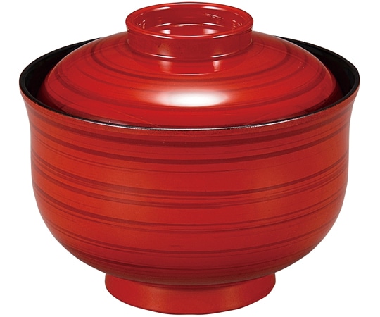 福井クラフト 耐熱羽反一口椀 朱/黒筋目 内黒 30044540 1個（ご注文単位1個）【直送品】