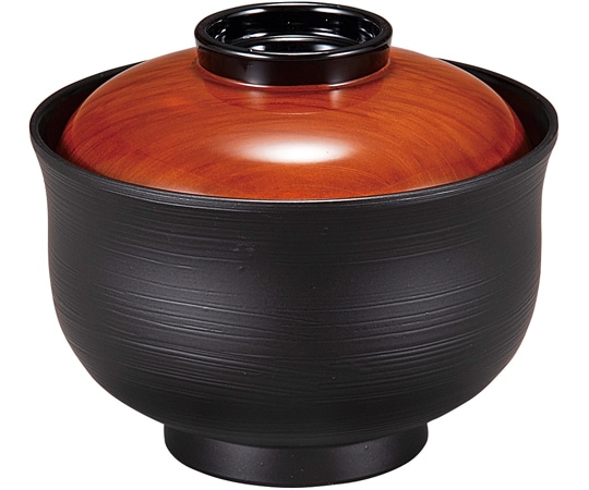 福井クラフト 耐熱羽反一口椀 木目/黒刷毛目 内黒 30044550 1個（ご注文単位1個）【直送品】