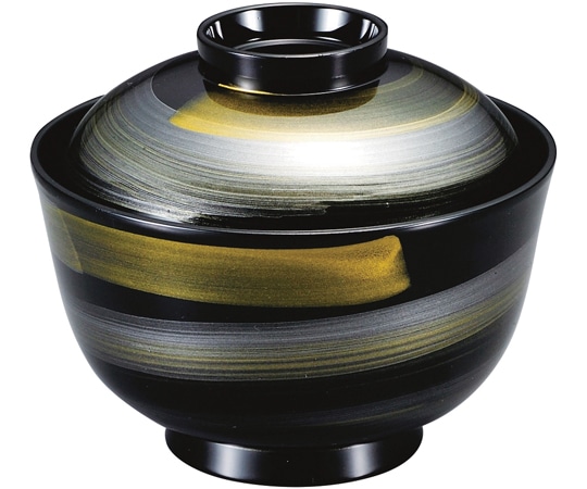 福井クラフト 3.5寸 千鳥椀 黒一筆かすり 12033080 1個（ご注文単位1個）【直送品】