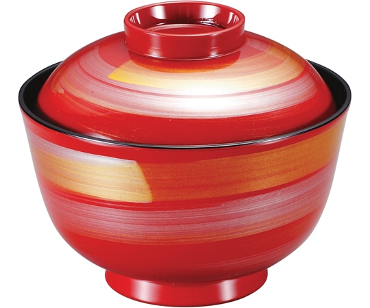 福井クラフト 3.5寸 千鳥椀 朱一筆かすり 12033090 1個（ご注文単位1個）【直送品】