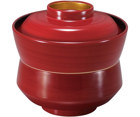 福井クラフト 耐熱杵型吸物椀(小)紅ライン高台内金 内黒 33023510 1個（ご注文単位1個）【直送品】