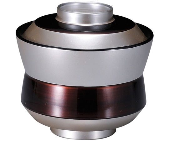 福井クラフト 耐熱杵型吸物椀(小)銀透きべっ甲帯 内黒 31005940 1個（ご注文単位1個）【直送品】