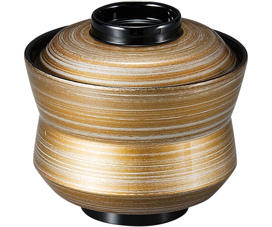 福井クラフト 耐熱杵型吸物椀(小)ゴールドかすみ 内黒 37001280 1個（ご注文単位1個）【直送品】