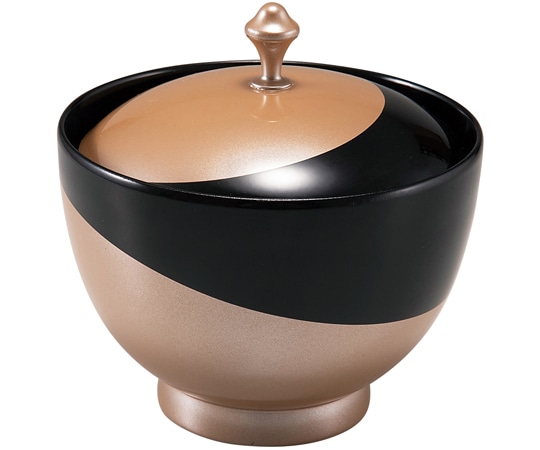 福井クラフト 耐熱御所車椀(蓋親)黒/銀透き 内黒 33710330 1個（ご注文単位1個）【直送品】