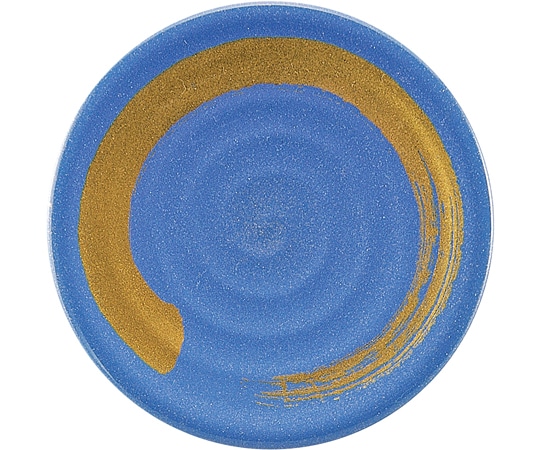 福井クラフト A)150渦巻寿司皿 ブルー 金パール一筆 13000197 1個（ご注文単位1個）【直送品】