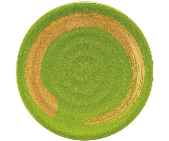 福井クラフト A150渦巻寿司皿 グリーン 金パール一筆 13000198 1個（ご注文単位1個）【直送品】