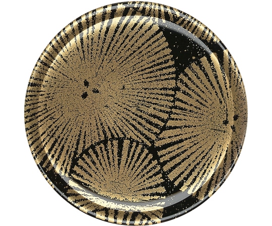 福井クラフト 新A150丸寿司皿 和紙風 黒松葉 12041290 1個（ご注文単位1個）【直送品】