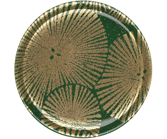 福井クラフト 新A150丸寿司皿 和紙風 緑松葉 12041310 1個（ご注文単位1個）【直送品】
