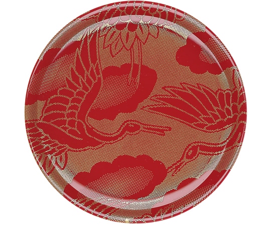 福井クラフト 新A150丸寿司皿 西陣風 朱金の鶴 12041200 1個（ご注文単位1個）【直送品】
