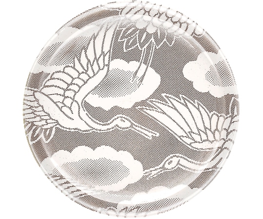 福井クラフト 新A150丸寿司皿 西陣風 白銀の鶴 12041230 1個（ご注文単位1個）【直送品】