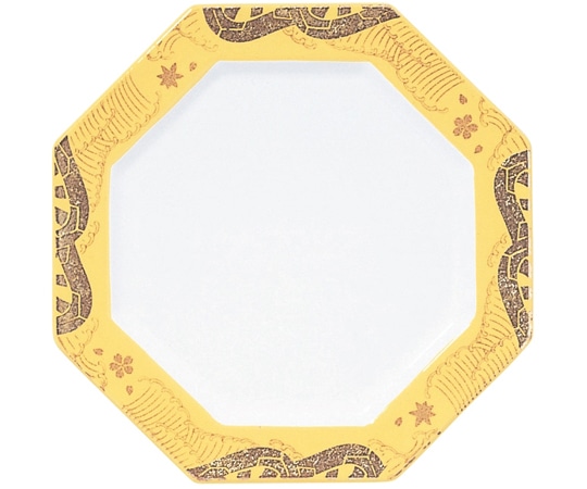 福井クラフト A八角寿司皿 御所車 銀杏 12022490 1個（ご注文単位1個）【直送品】