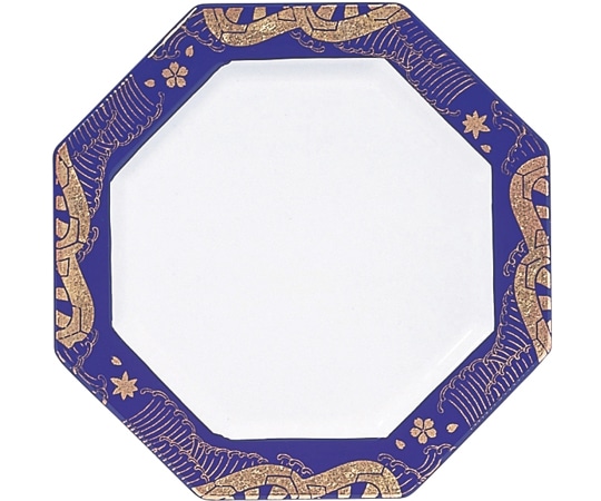 福井クラフト A八角寿司皿 御所車 式部 12022480 1個（ご注文単位1個）【直送品】