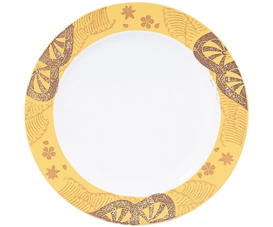 福井クラフト A173丸寿司皿 御所車 銀杏 12021690 1個（ご注文単位1個）【直送品】