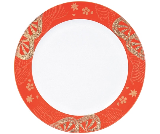 福井クラフト A173丸寿司皿 御所車 桃色 12021700 1個（ご注文単位1個）【直送品】