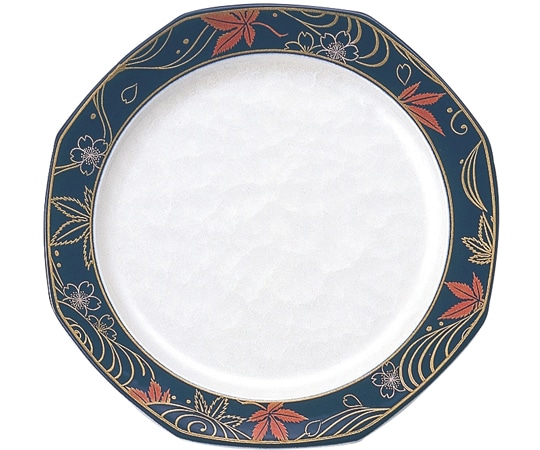 福井クラフト A隅丸八角皿 立田川アクア 青 12022780 1個（ご注文単位1個）【直送品】