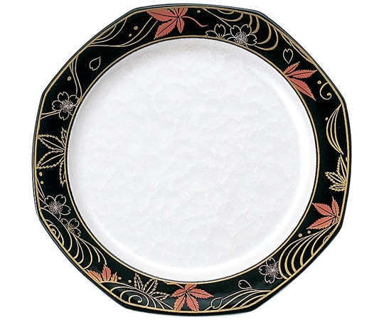 福井クラフト A隅丸八角皿 立田川アクア 黒 12022800 1個（ご注文単位1個）【直送品】