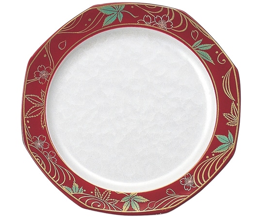 福井クラフト A隅丸八角皿 立田川アクア 紅 12022830 1個（ご注文単位1個）【直送品】