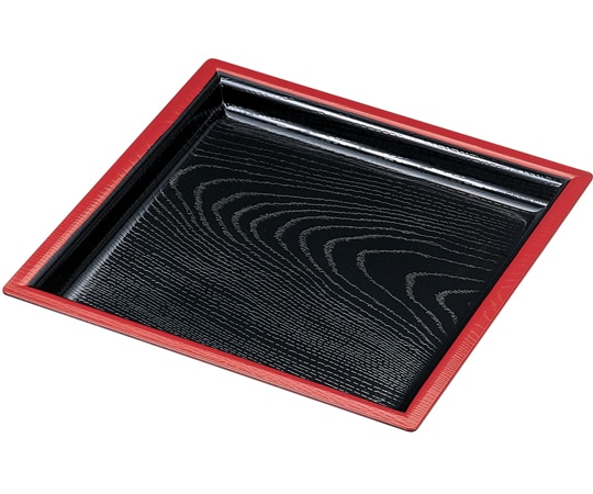 福井クラフト 7寸 角木目そば皿 黒天朱 45150560 1個（ご注文単位1個）【直送品】