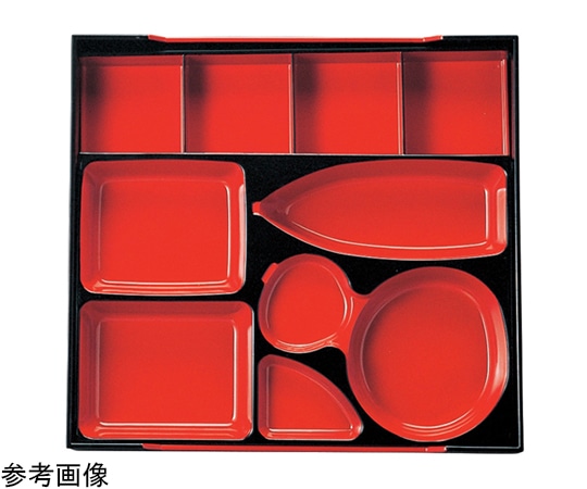 福井クラフト 尺3 気比松花堂用四仕切(朱)天黒 21002410 1個（ご注文単位1個）【直送品】