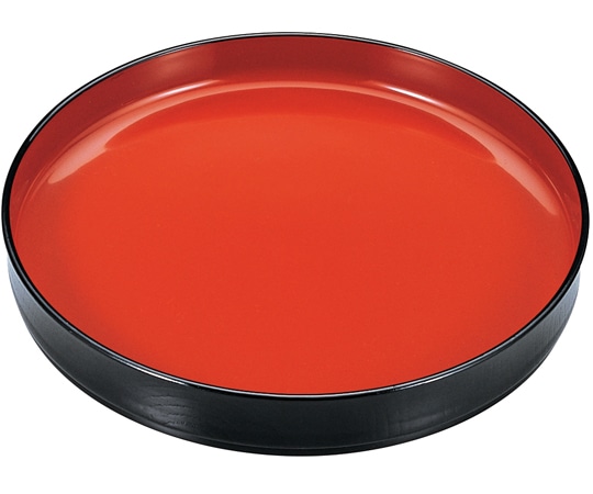 福井クラフト 7寸 切立丸木目そば皿 黒内朱 45150240 1個（ご注文単位1個）【直送品】