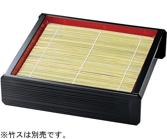 福井クラフト 線筋角ザル 黒内朱(本体) 45150360 1個（ご注文単位1個）【直送品】