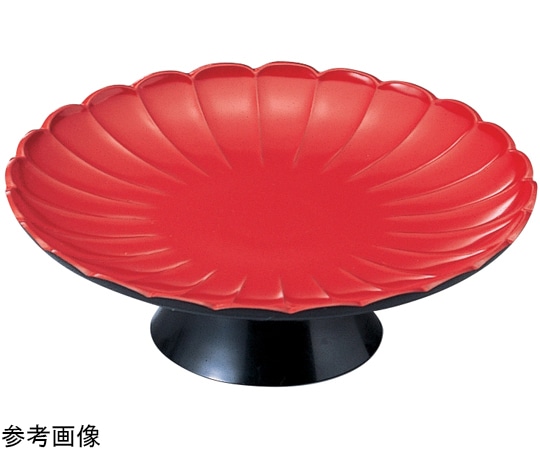 福井クラフト 6寸 大安菊高月皿 朱 55002240 1個（ご注文単位1個）【直送品】