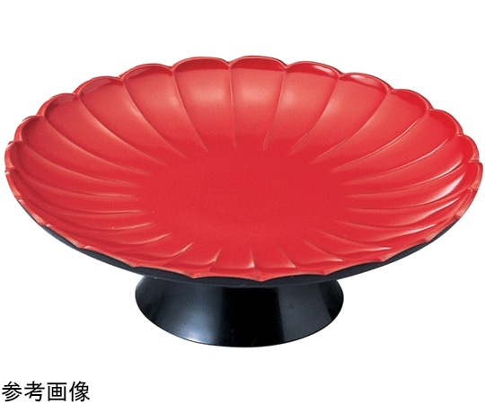 福井クラフト 8寸 大安菊高月皿 朱 55002250 1個（ご注文単位1個）【直送品】