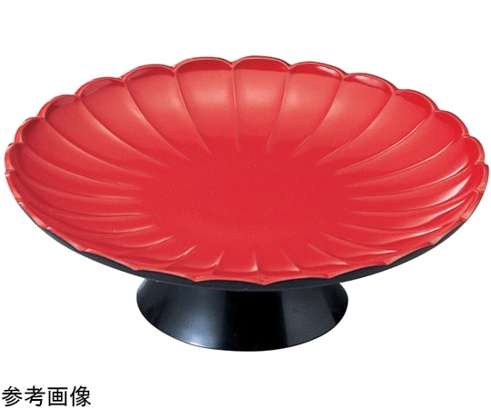 福井クラフト 尺3 大安菊高月皿 朱 55002260 1個（ご注文単位1個）【直送品】