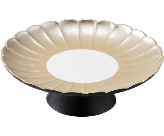 福井クラフト 6寸 大安菊高月皿 黄金銀彩内白 55203680 1個（ご注文単位1個）【直送品】