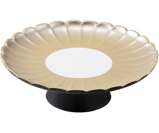 福井クラフト 8寸 大安菊高月皿 黄金銀彩内白 55203681 1個（ご注文単位1個）【直送品】