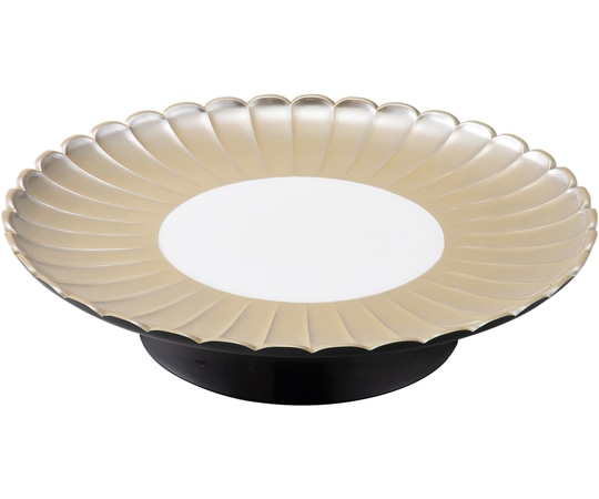 福井クラフト 尺3 大安菊高月皿 黄金銀彩内白 55203682 1個（ご注文単位1個）【直送品】