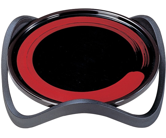 福井クラフト 丸盆 情盛器 黒に朱一筆 足付 51310136 1個（ご注文単位1個）【直送品】