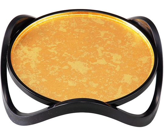 福井クラフト 丸盆 情盛器 二色金箔 足付 55204360 1個（ご注文単位1個）【直送品】