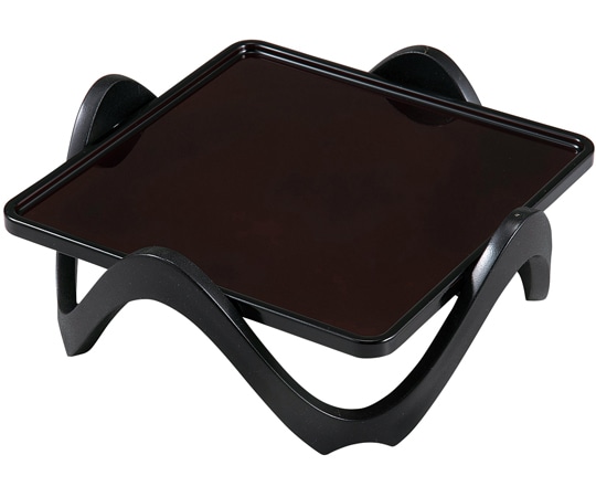 福井クラフト 角盆 情盛器 溜/柿朱渕黒(皿)(足付) 51310250 1個（ご注文単位1個）【直送品】