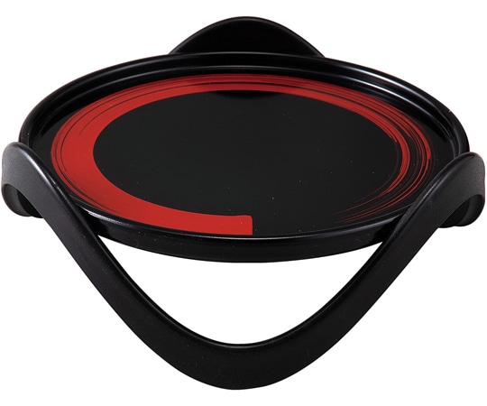 福井クラフト 7寸 丸盆 情盛器 足付 黒に朱一筆 55204370 1個（ご注文単位1個）【直送品】