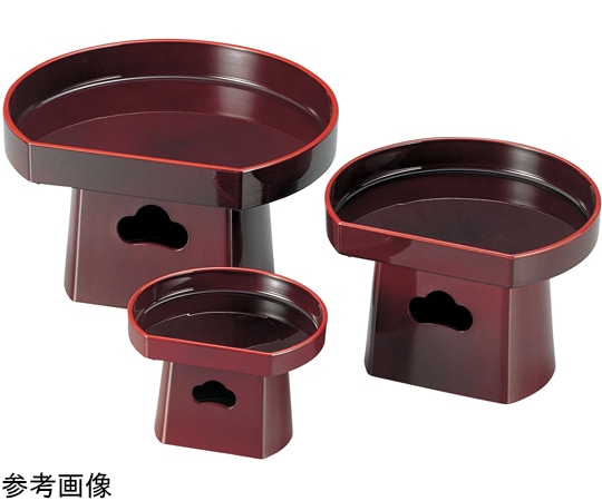 福井クラフト 7寸 半月三宝 溜天朱セット 51021755 1個（ご注文単位1個）【直送品】