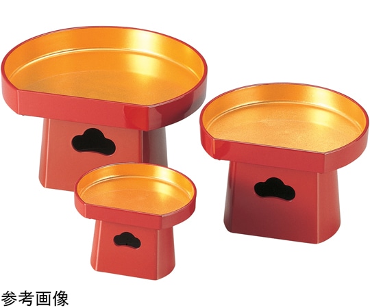 福井クラフト 4寸 半月三宝 朱内金粉蒔きセット 51021745 1個（ご注文単位1個）【直送品】