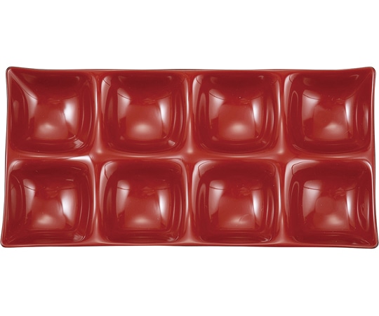 福井クラフト 1/2八ッ切プレート 朱(裏塗無 51037930 1個（ご注文単位1個）【直送品】