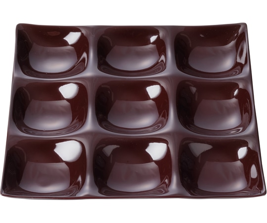 福井クラフト 25cm 角9点プレート新溜(裏黒塗) 50022995 1個（ご注文単位1個）【直送品】