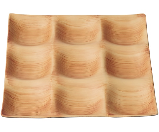 福井クラフト 25cm 角9点プレート 和柾目(裏黒) 50023005 1個（ご注文単位1個）【直送品】