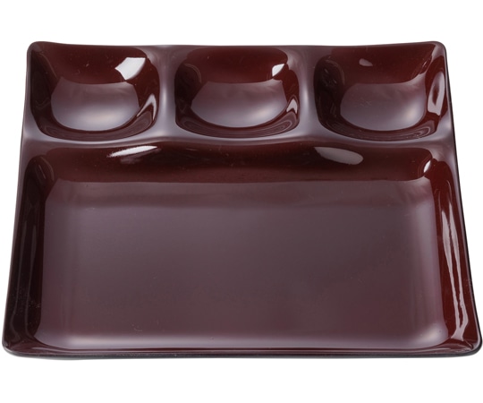 福井クラフト 25cm 角ABS1/3プレート 新溜(裏黒) 50023015 1個（ご注文単位1個）【直送品】