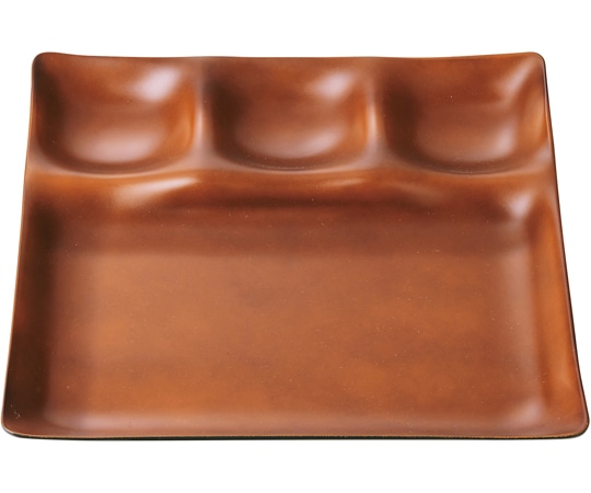 福井クラフト 25cm 角ABS1/3プレート ブラウン(裏黒) 80521030 1個（ご注文単位1個）【直送品】