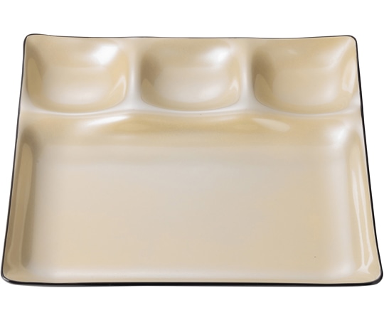 福井クラフト 25cm 角ABS1/3プレート 黄金銀彩(裏黒) 17412150 1個（ご注文単位1個）【直送品】