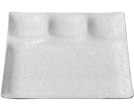 福井クラフト 25cm 角ABS1/3プレート ホワイトアクア裏白塗 汚染防止加工 17411905 1個（ご注文単位1個）【直送品】