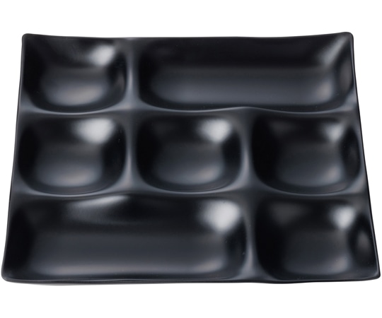 福井クラフト 25cm 角ABS7点プレート 黒艶消(裏黒) 50023020 1個（ご注文単位1個）【直送品】