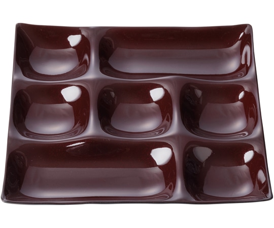 福井クラフト 25cm 角ABS7点プレート 新溜(裏黒) 50023025 1個（ご注文単位1個）【直送品】